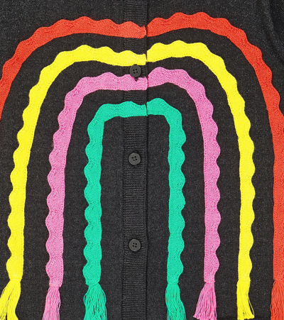 Shop Stella Mccartney Ruffled Cotton-blend Cardigan In Multicoloured