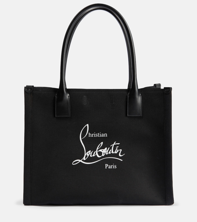 Christian Louboutin Nastroloubi Large Canvas Tote Bag In Black