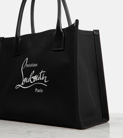 Christian Louboutin Nastroloubi Large Canvas Tote Bag In Black