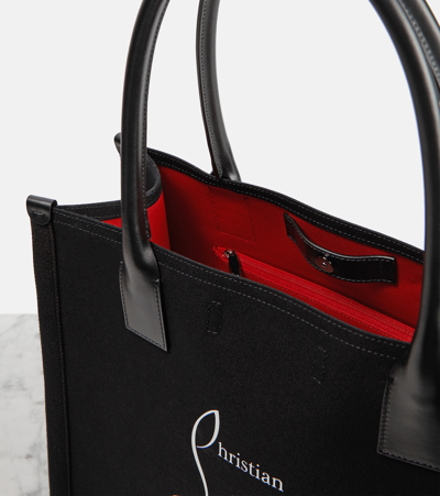 Christian Louboutin Nastroloubi Large Canvas Tote Bag In Black
