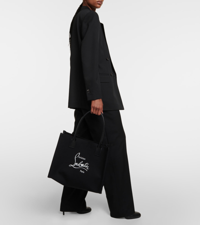 Shop Christian Louboutin Nastroloubi Large Canvas Tote Bag In Black