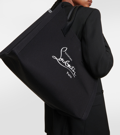Christian Louboutin Nastroloubi Large Canvas Tote Bag In Black