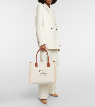 Christian Louboutin Nastroloubi Large Canvas Tote Bag In Neutrals