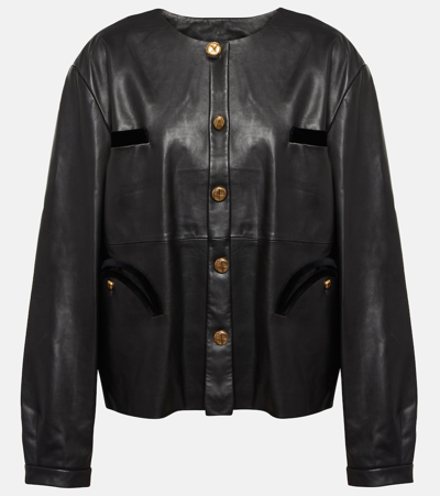 Shop Blazé Milano Vegas Baby Leather Jacket In Black