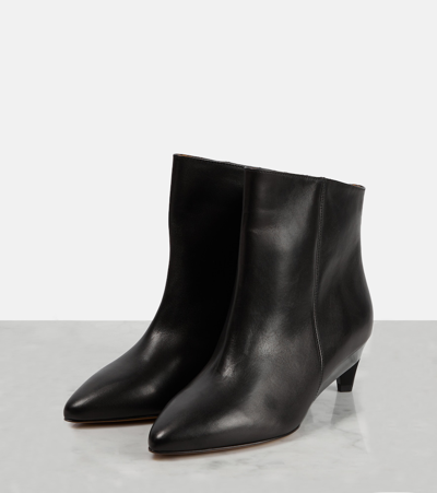 Isabel Marant Deyan Leather Ankle Boots In Black