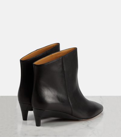 Isabel Marant Deyan Leather Ankle Boots In Black