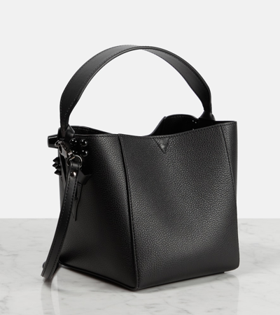 Christian Louboutin Cabachic Mini Spike Leather Shoulder Bag In Black