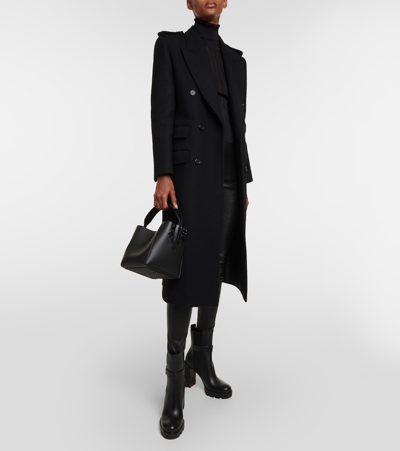 Shop Christian Louboutin Cabachic Mini Leather Bucket Bag In Black