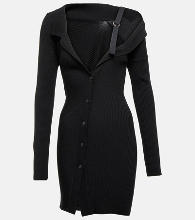 Shop Jacquemus La Robe Maille Colin Minidress In Black