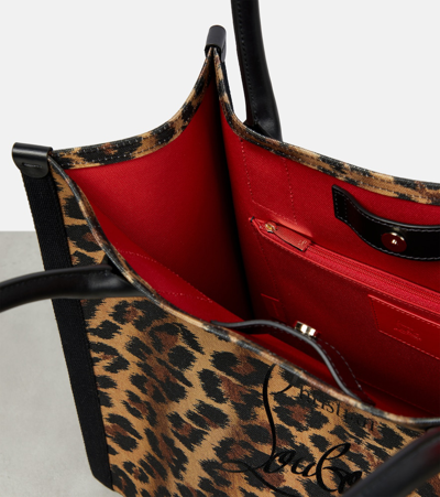 Christian Louboutin Nastroloubi Large Leopard Canvas Tote Bag In Neutrals