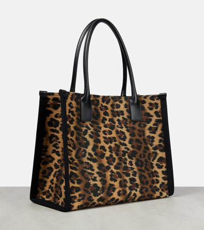 Christian Louboutin Nastroloubi Large Leopard Canvas Tote Bag In Neutrals