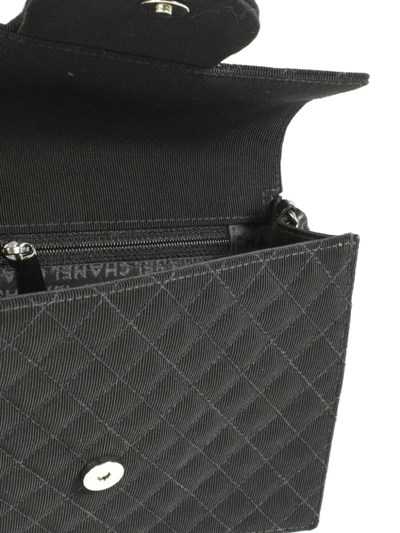 Pre-owned Chanel 2004-2005 Coat Of Arms Patch Flap Shoulder Bag In Black