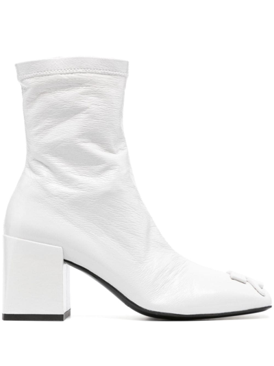 Shop Courrèges Heritage 70mm Leather Boots In White