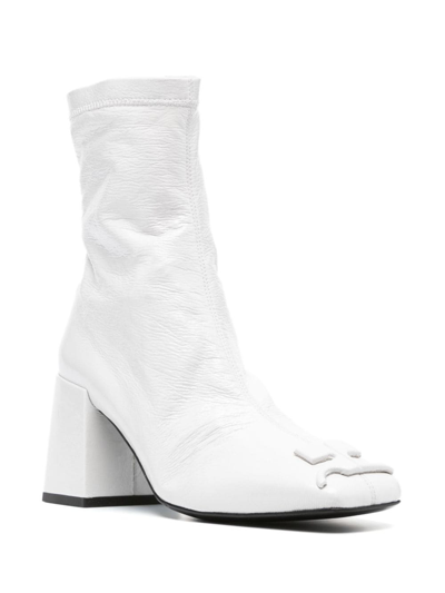Courrèges Heritage 70mm Leather Boots In White