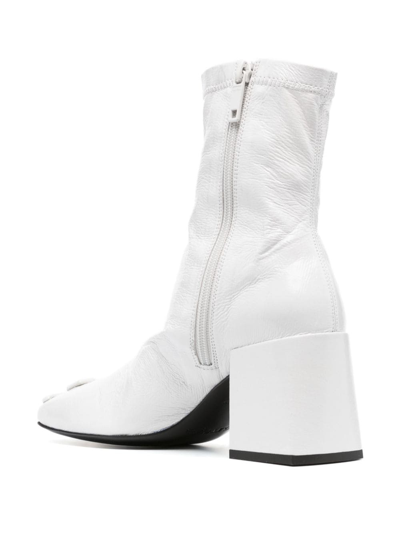 Shop Courrèges Heritage 70mm Leather Boots In White