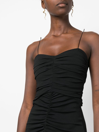 Shop Forte Forte Ruched Flared Maxi Dress In Black