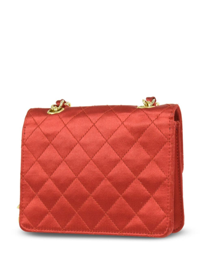 Pre-owned Chanel 1990 Mini Classic Flap Shoulder Bag In Red