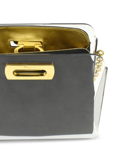 Pre-owned Ferragamo 1990-2000 Gancini Chain Shoulder Bag In Black