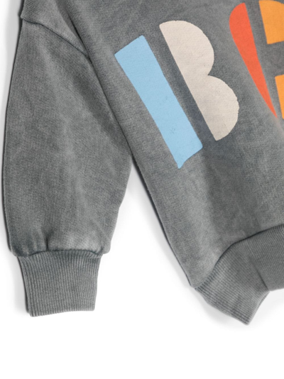 Shop Bobo Choses Multicolor-print Distressed-effect Sweatshirt In Grey