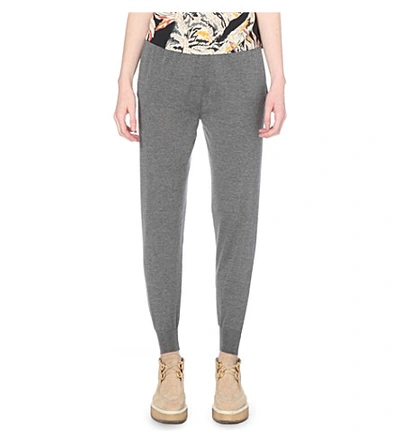 Shop Stella Mccartney Tapered Wool Jogging Bottoms In Grey