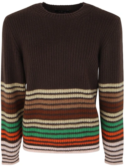 Shop Etro Crew Neck Striped Sweater Clothing In Multicolour