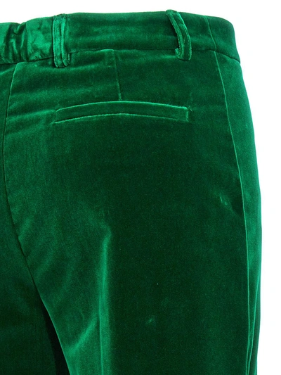 Shop Etro Velvet Pants In Green