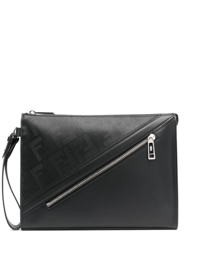 Shop Fendi Clutch Bags In Black