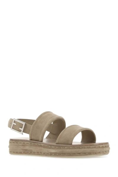 Shop Fendi Sandals In Beige O Tan