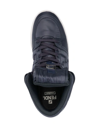 Fendi High-top Sneakers With Textured Finish And Secure Lace-up Closure In Black