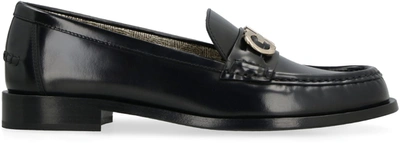 Shop Ferragamo Leather Loafers In Black