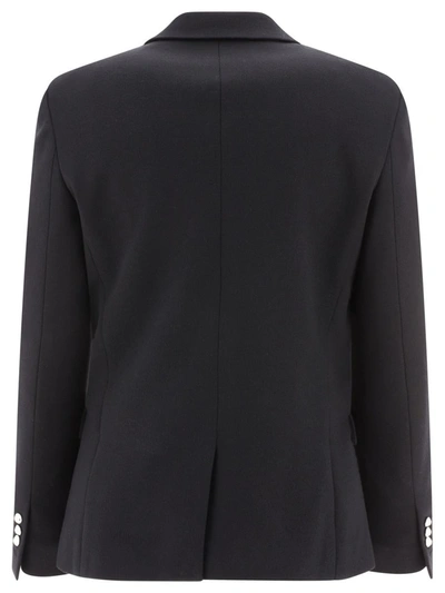 Shop Balmain Flannel Blazer In Black
