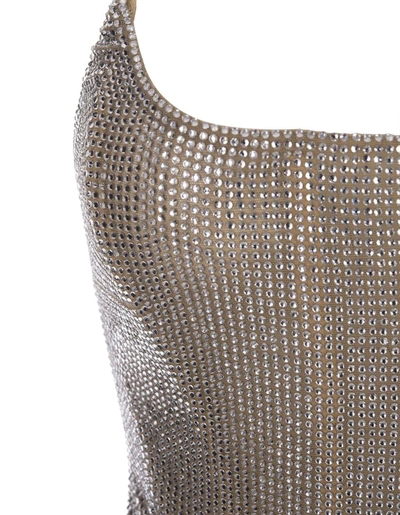 Shop Giuseppe Di Morabito Firefly Bustier Top With Crystals In Silver