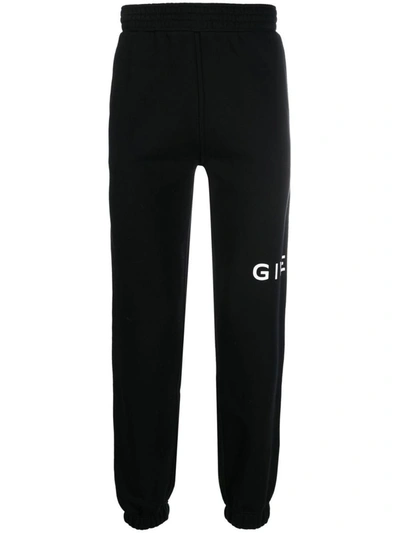 Shop Givenchy Logo Cotton Joggers In Black