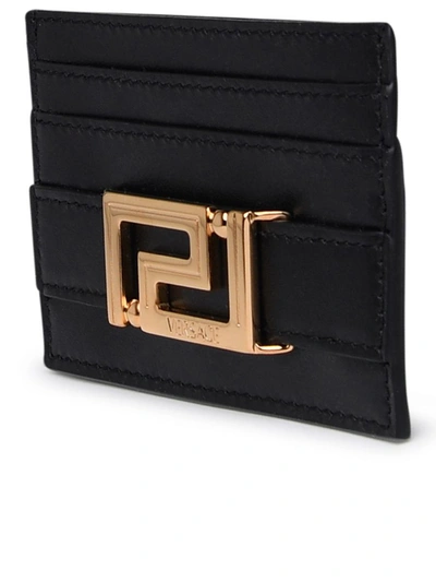 Shop Versace Greca Goddess Black Leather Card Holder