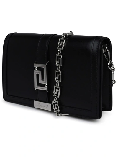 Shop Versace Greca Goddess Mini Black Leather Crossbody Bag