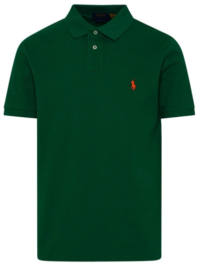 Shop Polo Ralph Lauren Green Cotton Polo Shirt