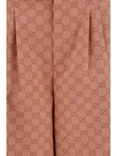 Shop Gucci Pants In Light Pink/brown