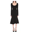 VICTORIA BECKHAM Flared stretch-knit dress