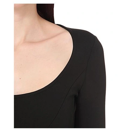Shop Victoria Beckham Flared Stretch-knit Dress In Black
