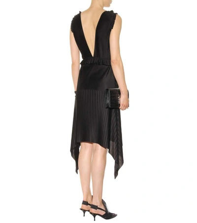 Shop Givenchy Pleated Satin Dress In Black