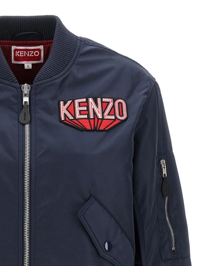 Shop Kenzo ' 3d' Bomber Jacket In Blue