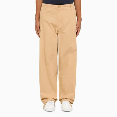 Shop Kenzo Camel Cargo Trousers In Brown