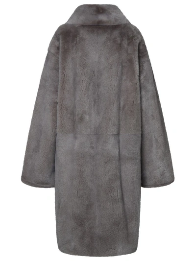 Blancha Long Gray Mink Fur In Grey