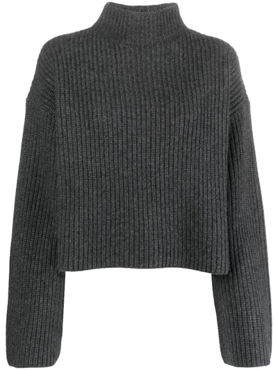Shop Loulou Studio Funnel Neck Sweater Clothing In Grey