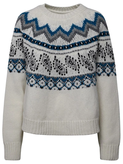 Shop Alanui Ivory Virgin Wool Sweater In White
