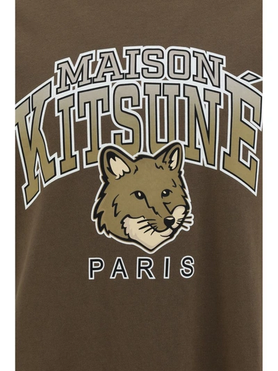 Shop Maison Kitsuné T-shirts In Khaki