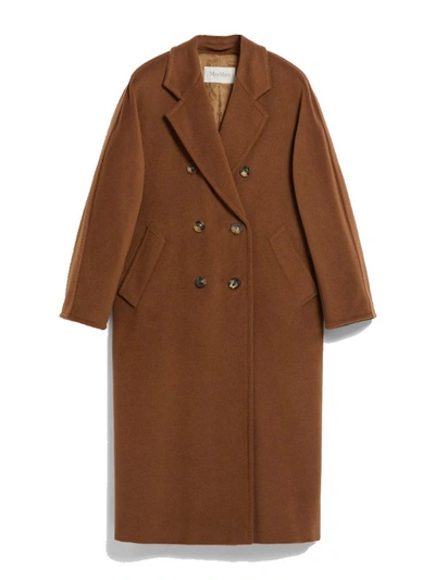 Max Mara 101801 Double-breasted Wool Coat In Caramello