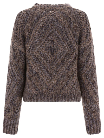 Shop Fabiana Filippi Mélange Lurex Sweater In Brown