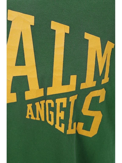 Shop Palm Angels T-shirts In Green Gold