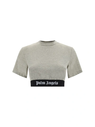 Shop Palm Angels T-shirts In Gold Blac